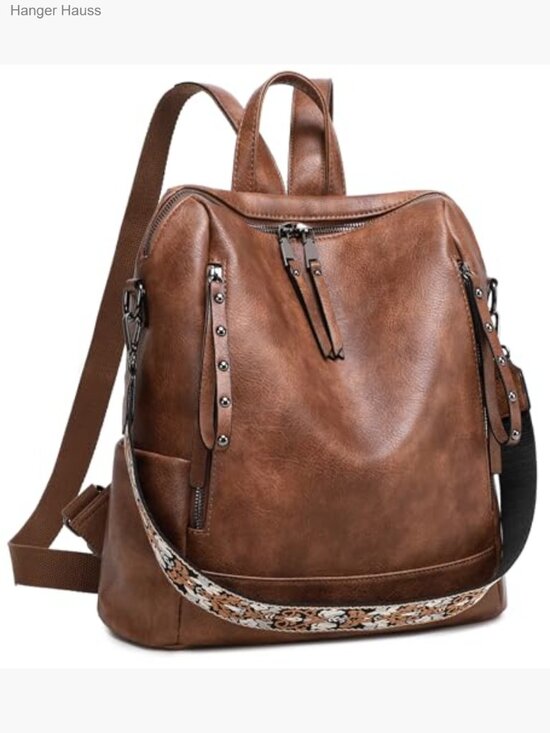 Vegan Leather Fashion Backpack Purse for Women Travel Laptop Bookbag main image 6
